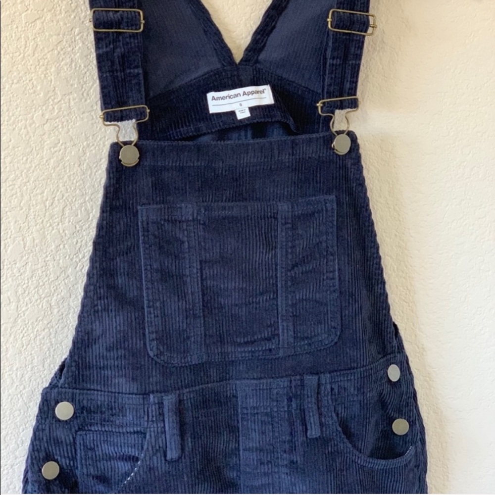 Corduroy Overall Skirt AA - Navy Blue - Picture 5 of 6